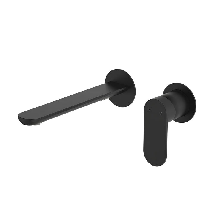 Fienza Empire Slim Basin/Bath Round Plate 200mm Lead Free Wall Mixer Set (Complete Kit)