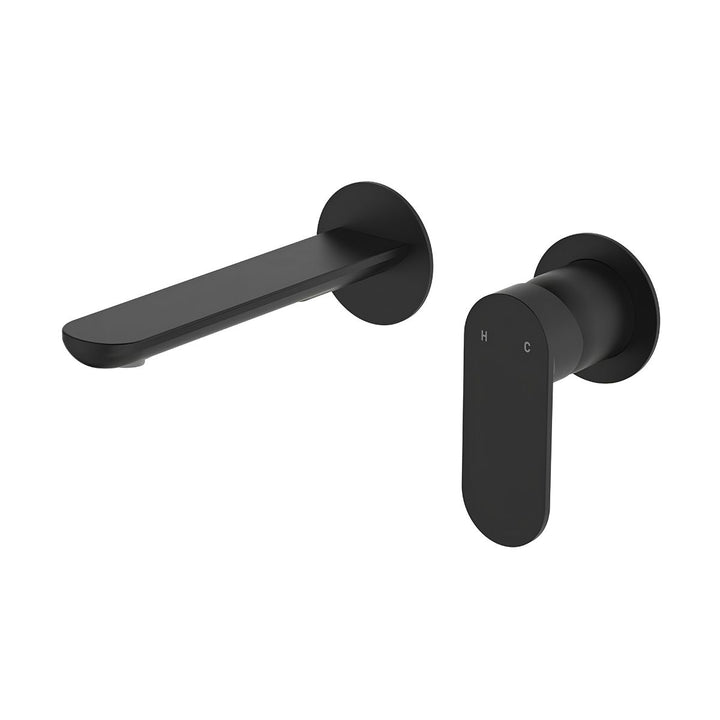Fienza Empire Slim Basin/Bath Round Plate 160mm Lead Free Wall Mixer Set (Complete Kit)