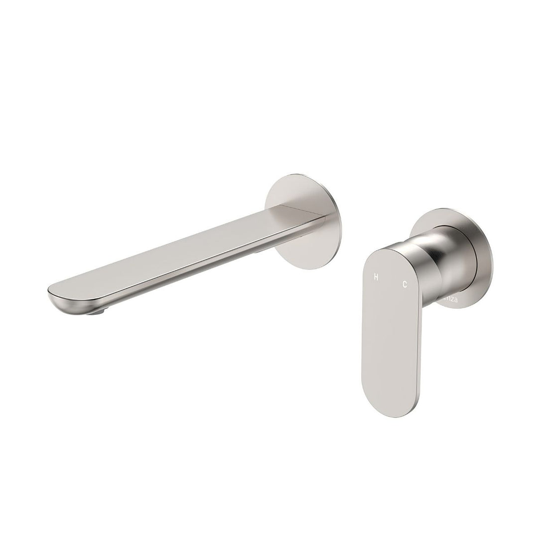 Fienza Empire Slim Basin/Bath Round Plate 200mm Lead Free Wall Mixer Set (Complete Kit)