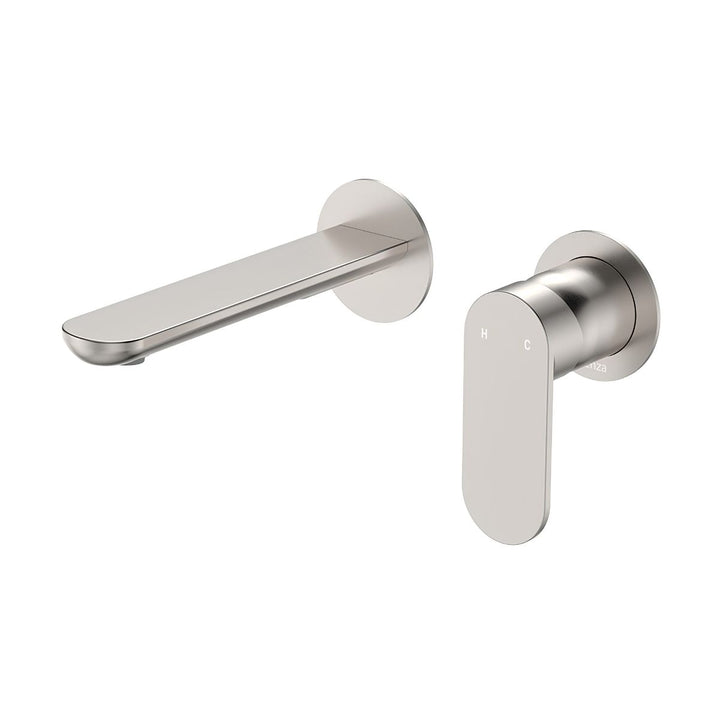 Fienza Empire Slim Basin/Bath Round Plate 160mm Lead Free Wall Mixer Set (Complete Kit)