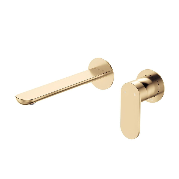 Fienza Empire Slim Basin/Bath Round Plate 200mm Lead Free Wall Mixer Set (Complete Kit)