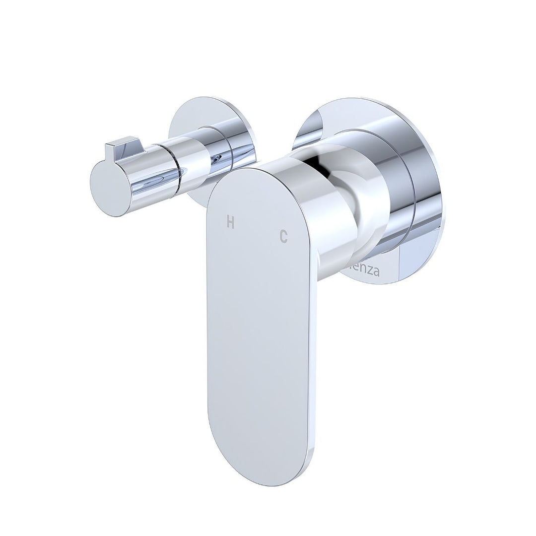Fienza Empire Slim Small Round Plates Horizontal Lead Free Wall Diverter Mixer (Complete Kit)