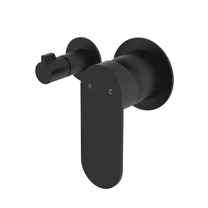 Fienza Empire Slim Small Round Plates Horizontal Lead Free Wall Diverter Mixer (Complete Kit)
