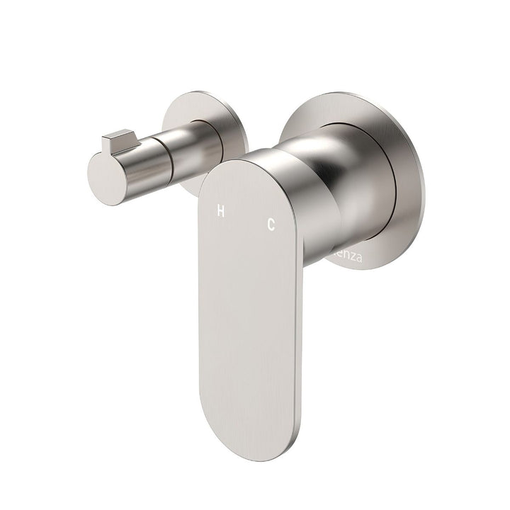 Fienza Empire Slim Small Round Plates Horizontal Lead Free Wall Diverter Mixer (Complete Kit)