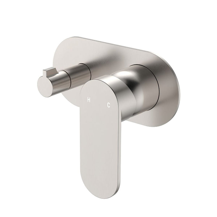 Fienza Empire Slim Large Oval Plate Horizontal Lead Free Wall Diverter Mixer (Complete Kit)