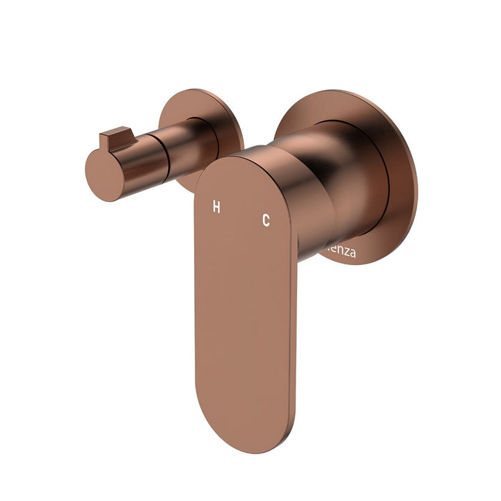 Fienza Empire Slim Small Round Plates Horizontal Lead Free Wall Diverter Mixer (Complete Kit)