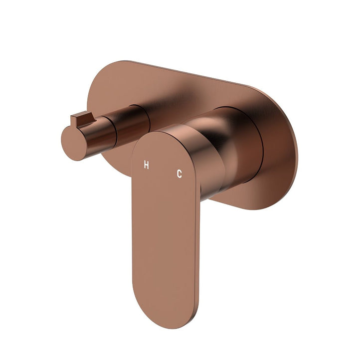 Fienza Empire Slim Large Oval Plate Horizontal Lead Free Wall Diverter Mixer (Complete Kit)