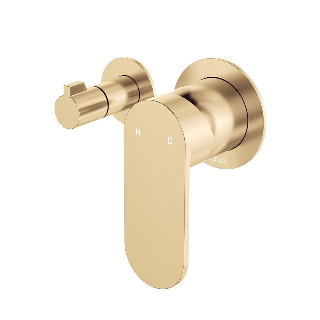 Fienza Empire Slim Small Round Plates Horizontal Lead Free Wall Diverter Mixer (Complete Kit)