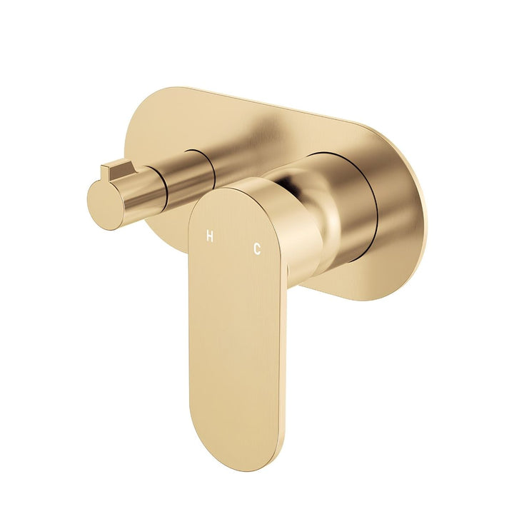 Fienza Empire Slim Large Oval Plate Horizontal Lead Free Wall Diverter Mixer (Complete Kit)