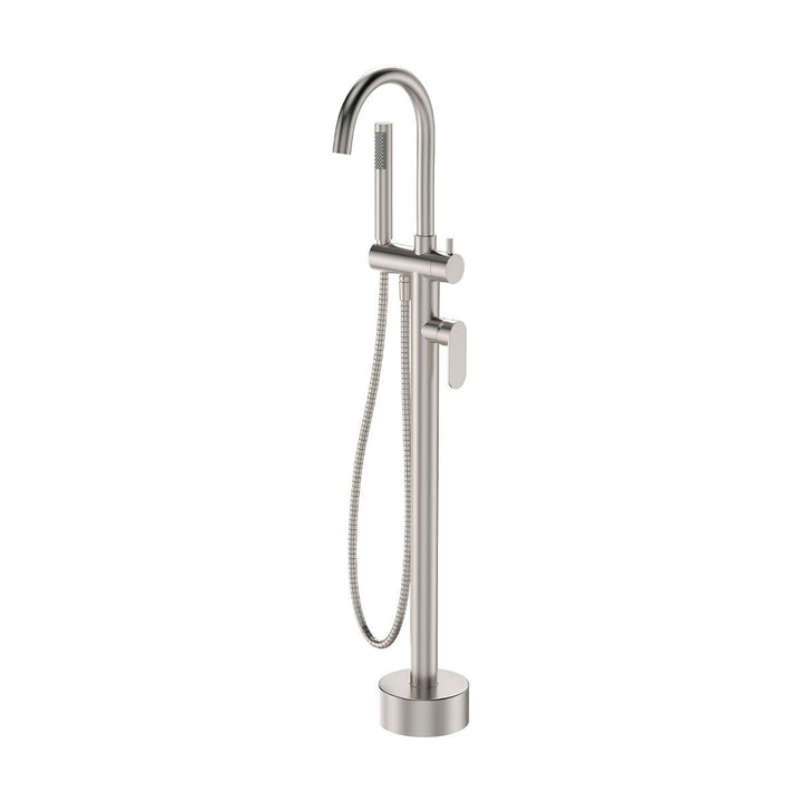 Fienza Empire Slim Floor Mounted Bath Mixer with Hand Shower