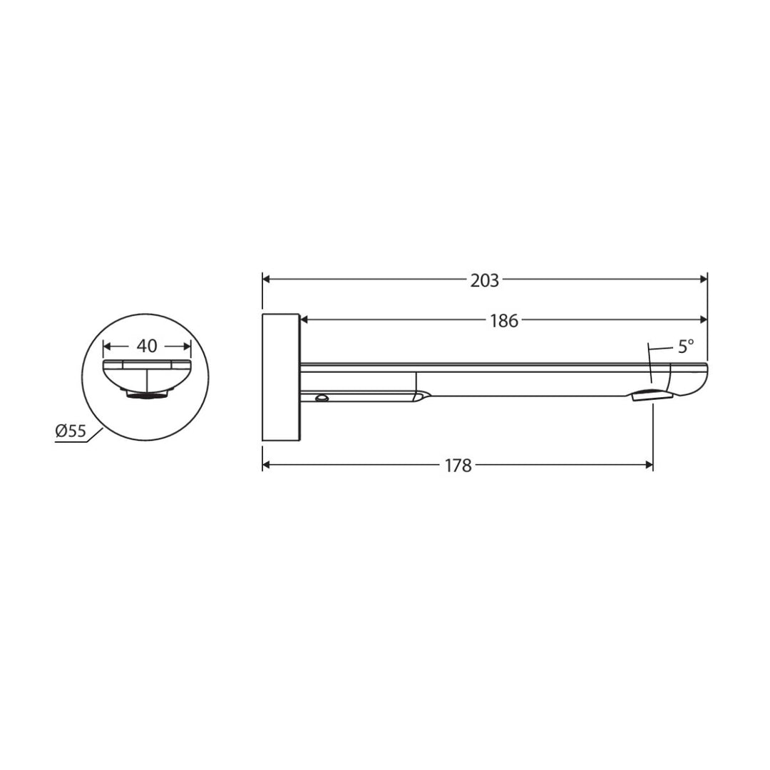 Fienza Empire Slim Round Plate 180mm Wall Basin/Bath Lead Free Outlet