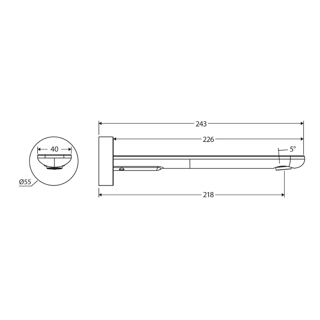 Fienza Empire Slim Round Plate 220mm Wall Basin/Bath Lead Free Outlet