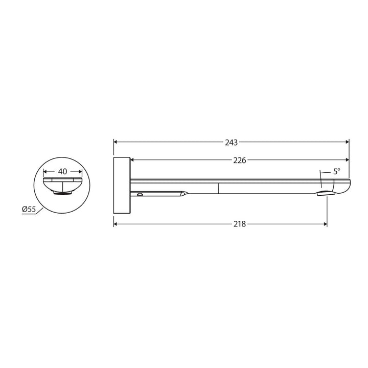 Fienza Empire Slim Round Plate 220mm Wall Basin/Bath Lead Free Outlet