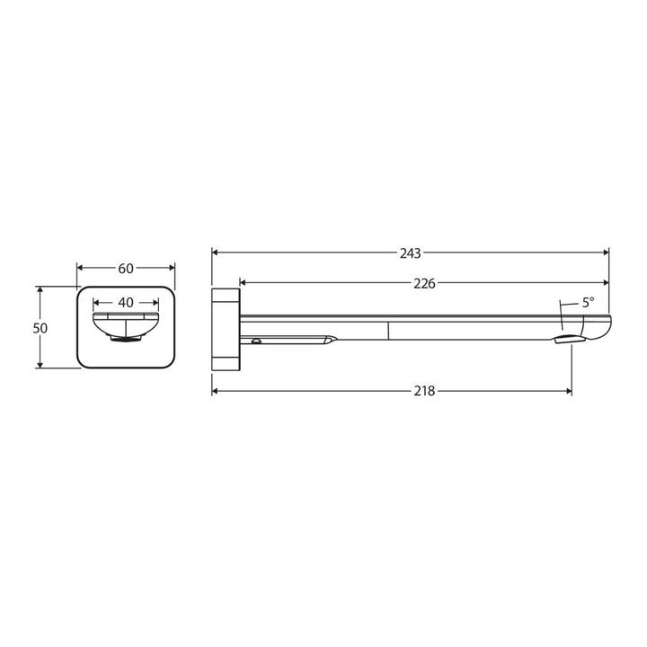 Fienza Empire Slim Square Plate 220mm Wall Basin/Bath Lead Free Outlet