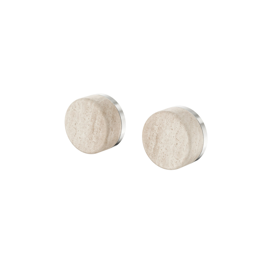 Nero Serenity Wall Top Assembly - Rome Travertine Handle Brushed Nickel