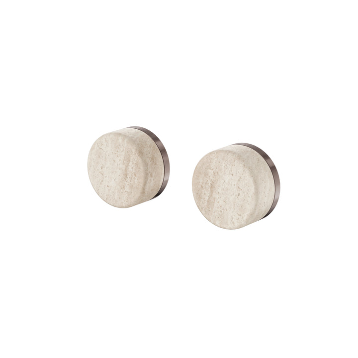 Nero Serenity Wall Top Assembly - Rome Travertine Handle Brushed Bronze