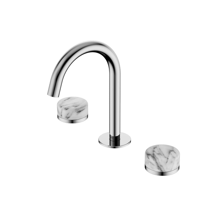 Nero Serenity Basin Set Arc Spout - Arabescato Corchia Handle Chrome