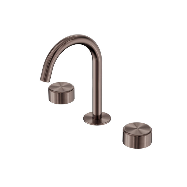 Nero Serenity Basin Set Arc Spout - Metal Handle Brushed Bronze