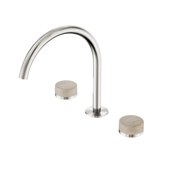 Nero Serenity Bath/Kitchen Set - Rome Travertine Handle Brushed Nickel
