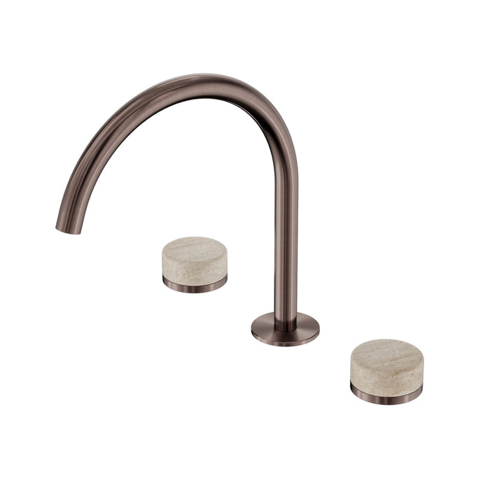 Nero Serenity Bath/Kitchen Set - Rome Travertine Handle Brushed Bronze
