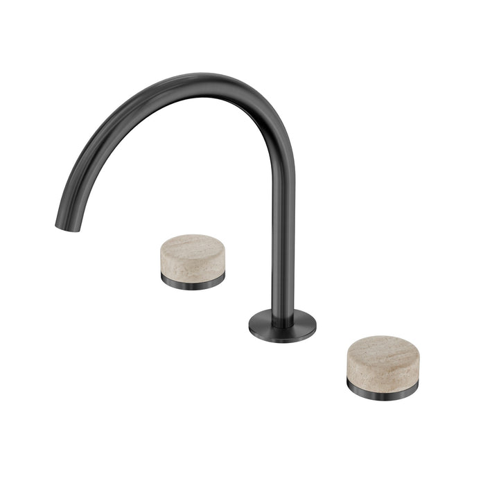 Nero Serenity Bath/Kitchen Set - Rome Travertine Handle Gunmetal