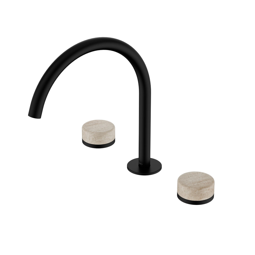 Nero Serenity Bath/Kitchen Set - Rome Travertine Handle Matte Black