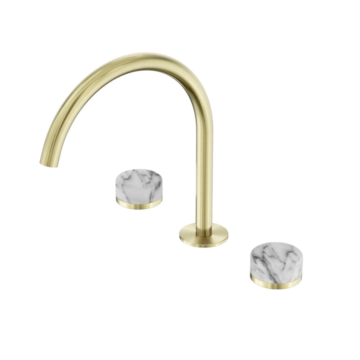 Nero Serenity Bath/Kitchen Set - Arabescato Corchia Handle Brushed Gold