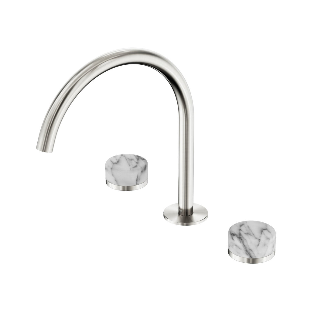 Nero Serenity Bath/Kitchen Set - Arabescato Corchia Handle Brushed Nickel