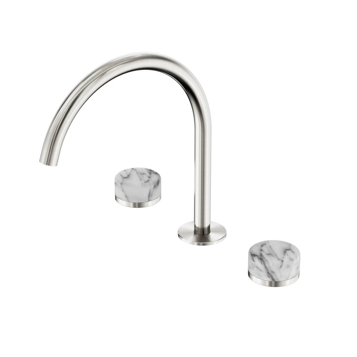 Nero Serenity Bath/Kitchen Set - Arabescato Corchia Handle Brushed Nickel
