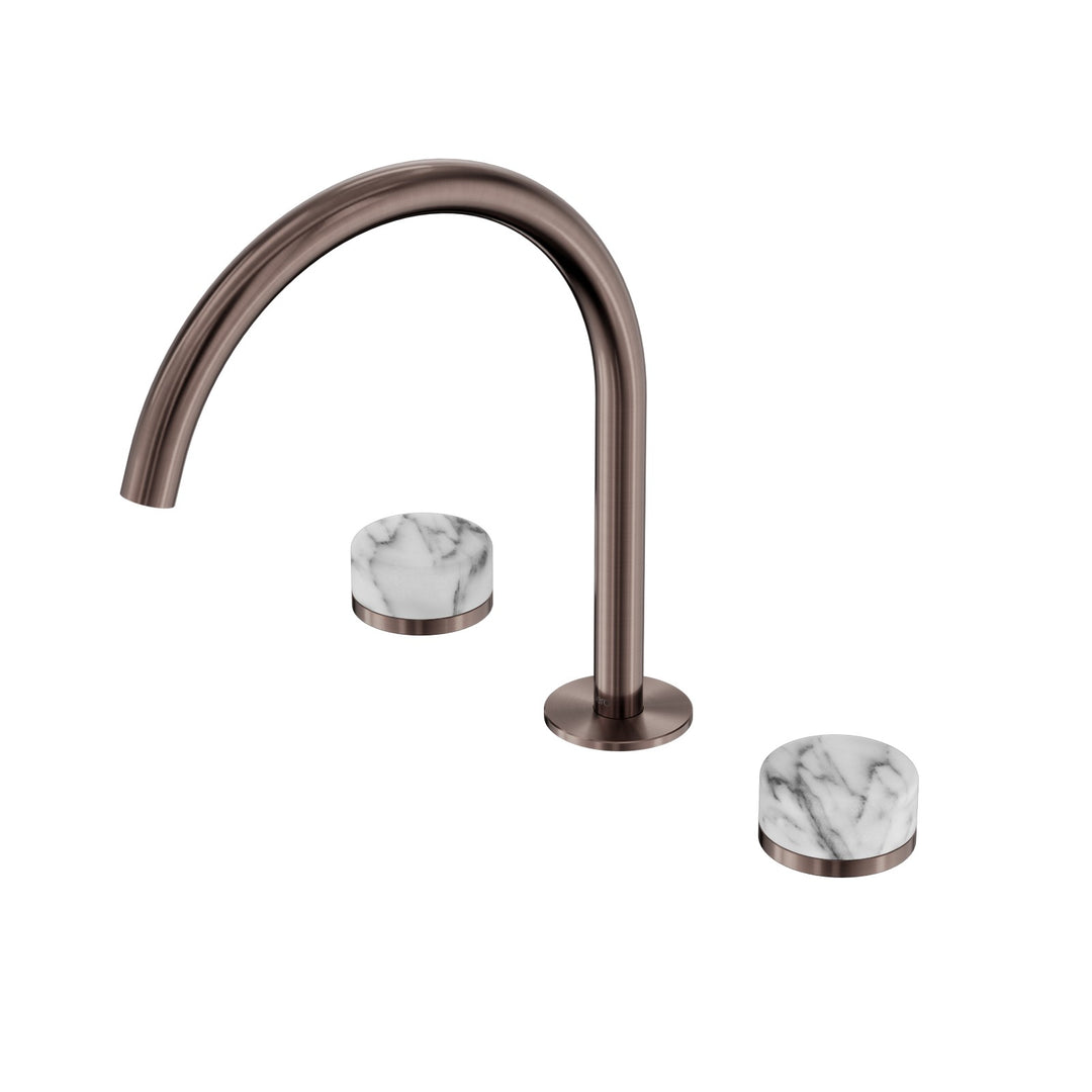 Nero Serenity Bath/Kitchen Set - Arabescato Corchia Handle Brushed Bronze