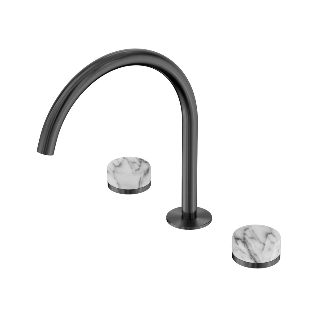 Nero Serenity Bath/Kitchen Set - Arabescato Corchia Handle Gunmetal