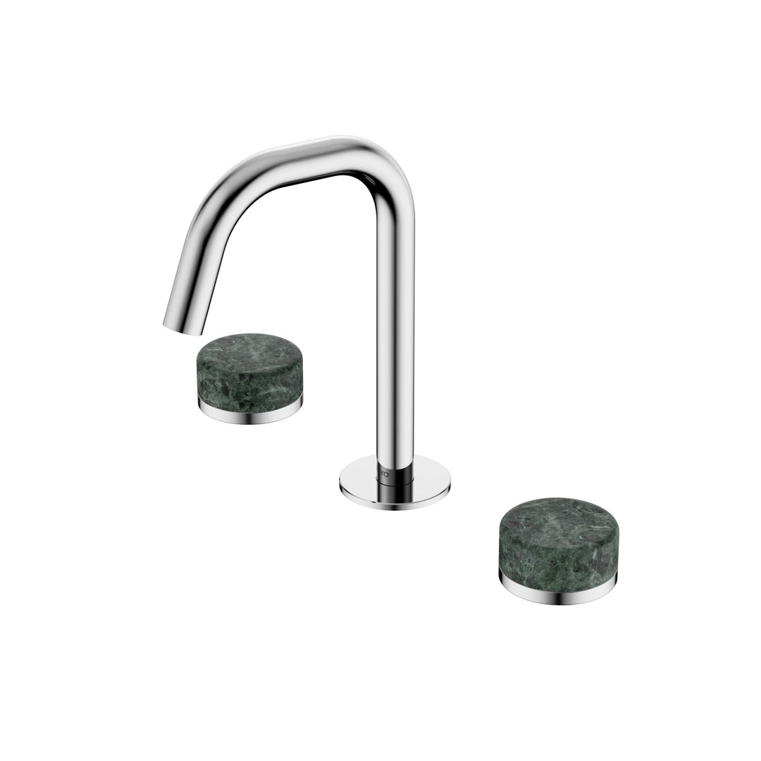 Nero Serenity Edge Spout Basin Set - Verde Alpi Handle Chrome