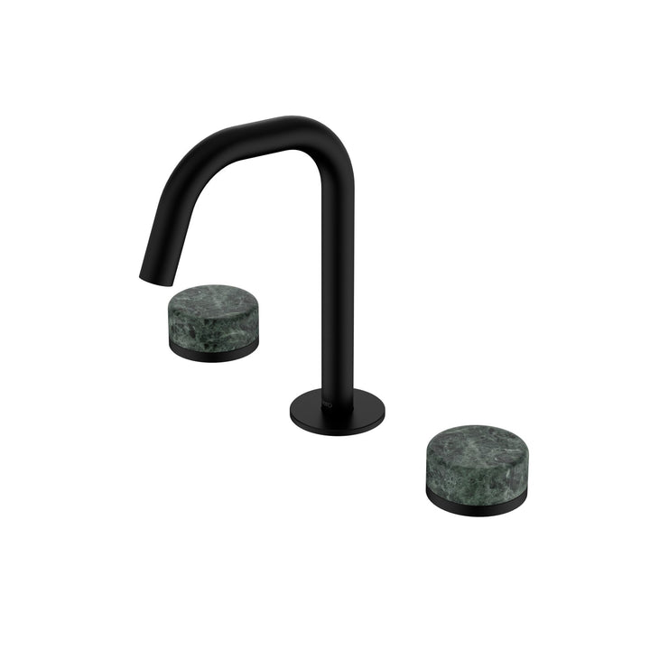 Nero Serenity Edge Spout Basin Set - Verde Alpi Handle Matte Black