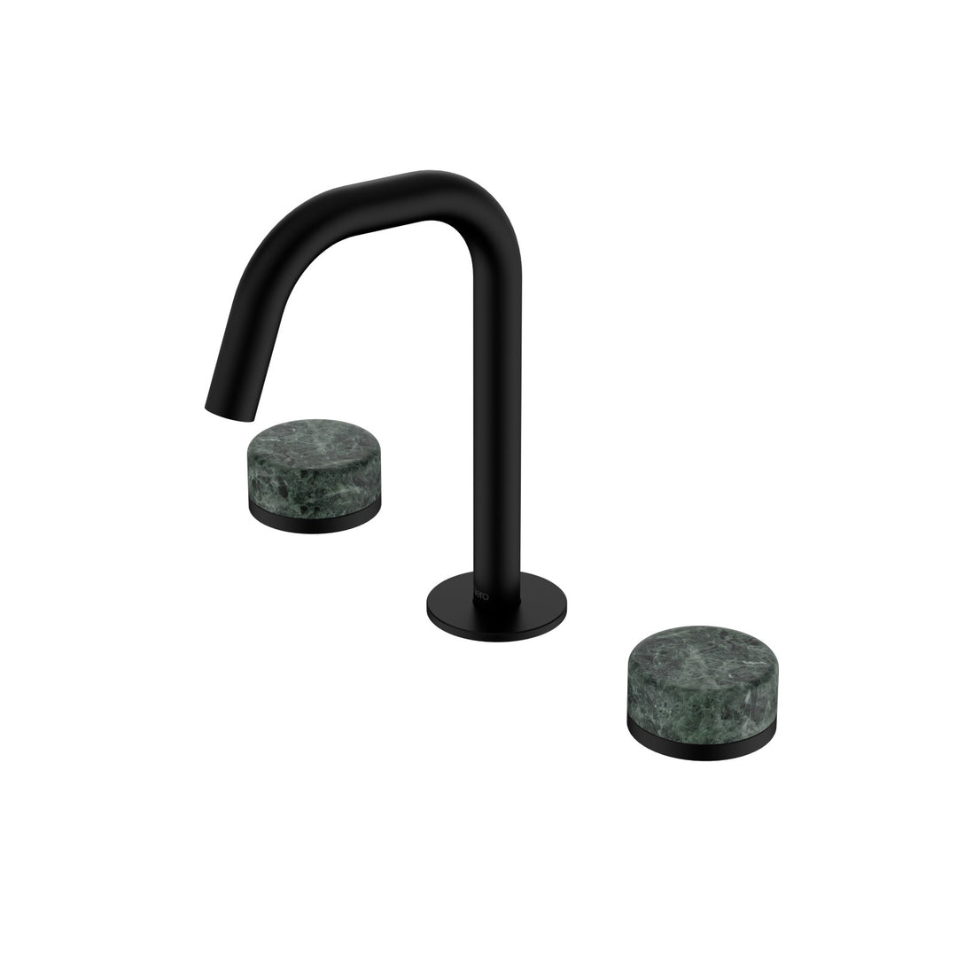 Nero Serenity Edge Spout Basin Set - Verde Alpi Handle Matte Black