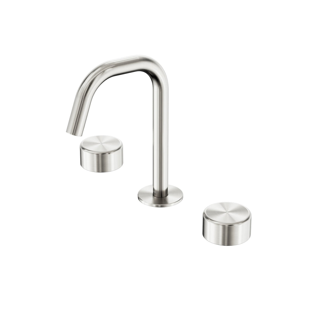 Nero Serenity Edge Spout Basin Set - Metal Handle Brushed Nickel