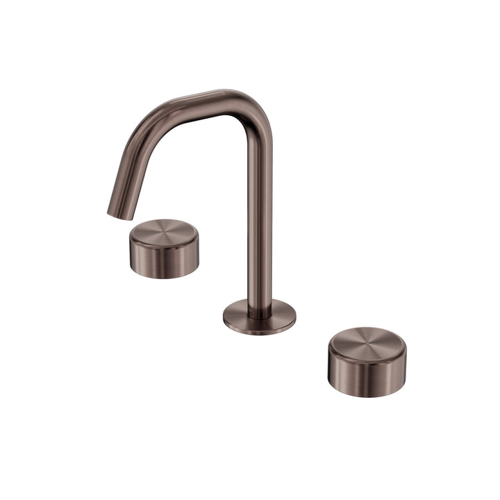 Nero Serenity Edge Spout Basin Set - Metal Handle Brushed Bronze