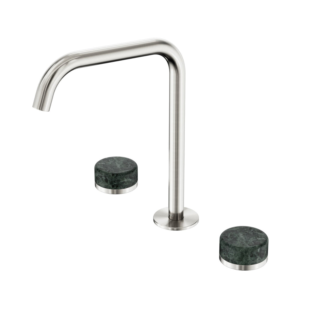 Nero Serenity Edge Spout Bath/Kitchen Set - Verde Alpi Handle Brushed Nickel
