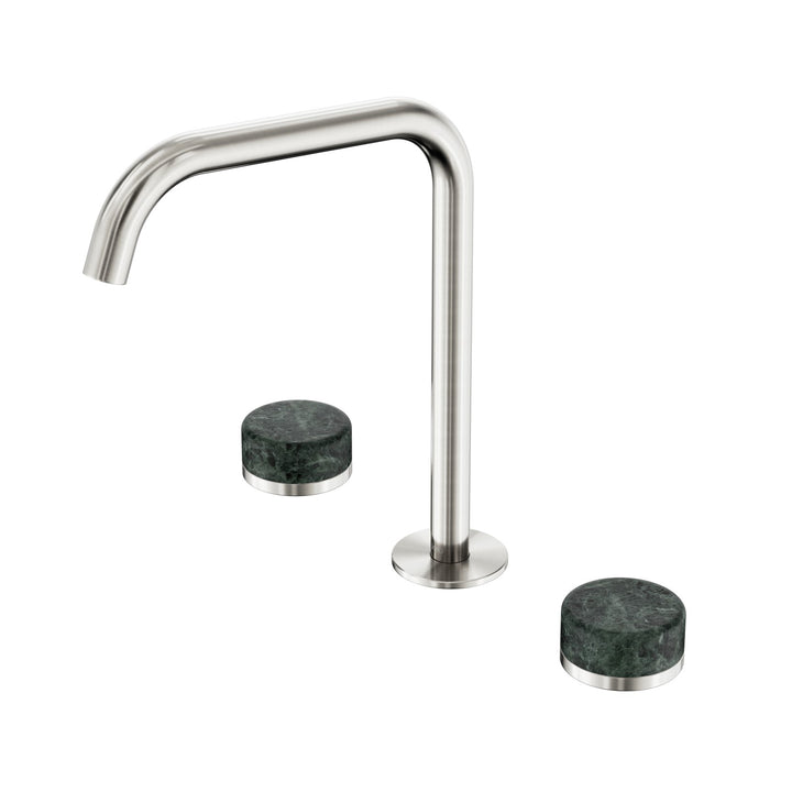 Nero Serenity Edge Spout Bath/Kitchen Set - Verde Alpi Handle Brushed Nickel