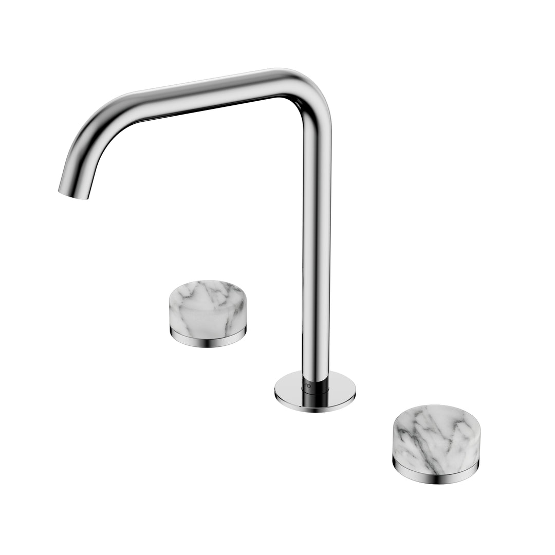 Nero Serenity Edge Spout Bath/Kitchen Set - Arabescato Corchia Handle Chrome