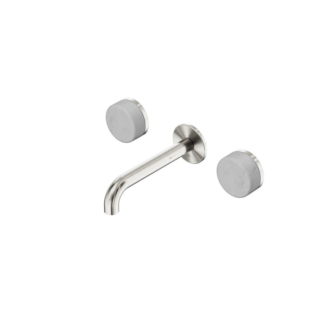 Nero Serenity Wall Basin Set 160/185/220mm - Carrara Handle Brushed Nickel / 160mm