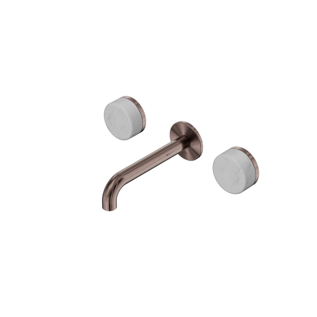 Nero Serenity Wall Basin Set 160/185/220mm - Carrara Handle Brushed Bronze / 160mm