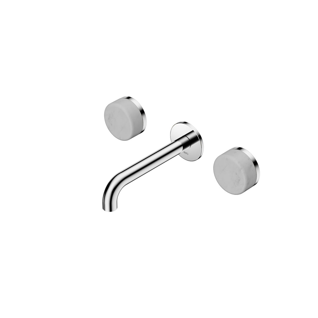 Nero Serenity Wall Basin Set 160/185/220mm - Carrara Handle Chrome / 160mm