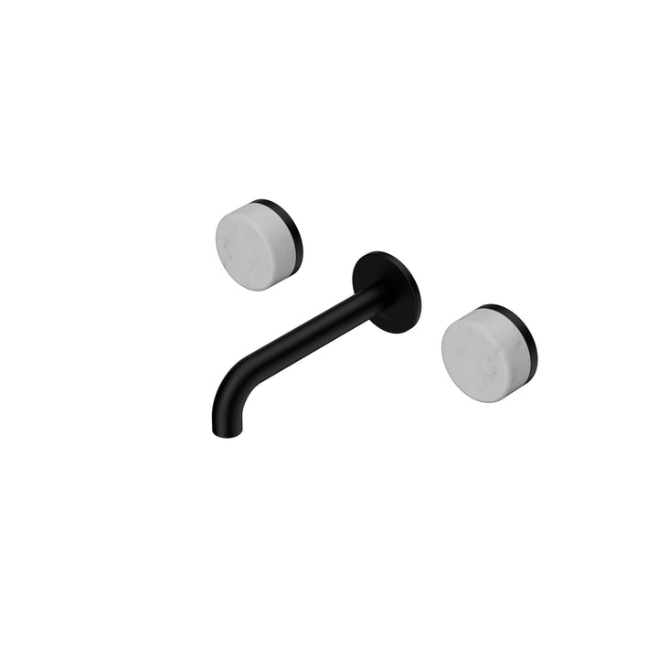 Nero Serenity Wall Basin Set 160/185/220mm - Carrara Handle Matte Black / 160mm