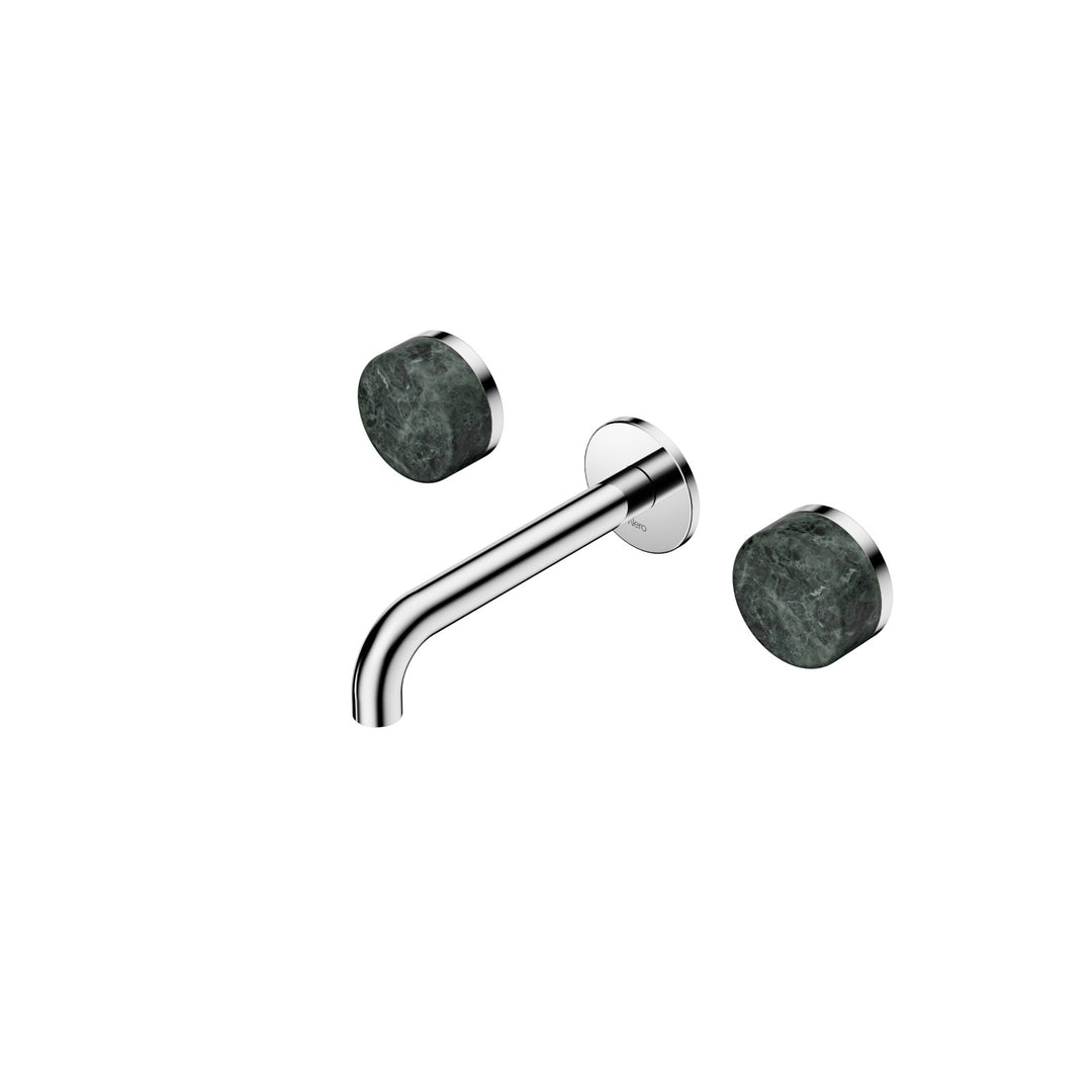Nero Serenity Wall Basin Set 160/185/220mm - Verde Alpi Handle Chrome / 160mm