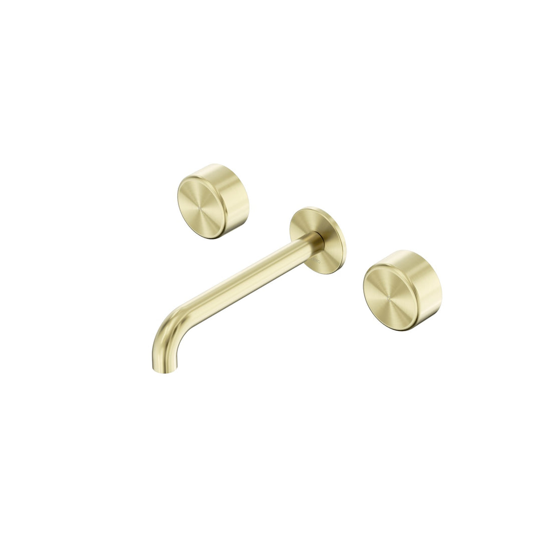 Nero Serenity Wall Basin Set 160/185/220mm - Metal Handle Brushed Gold / 160mm
