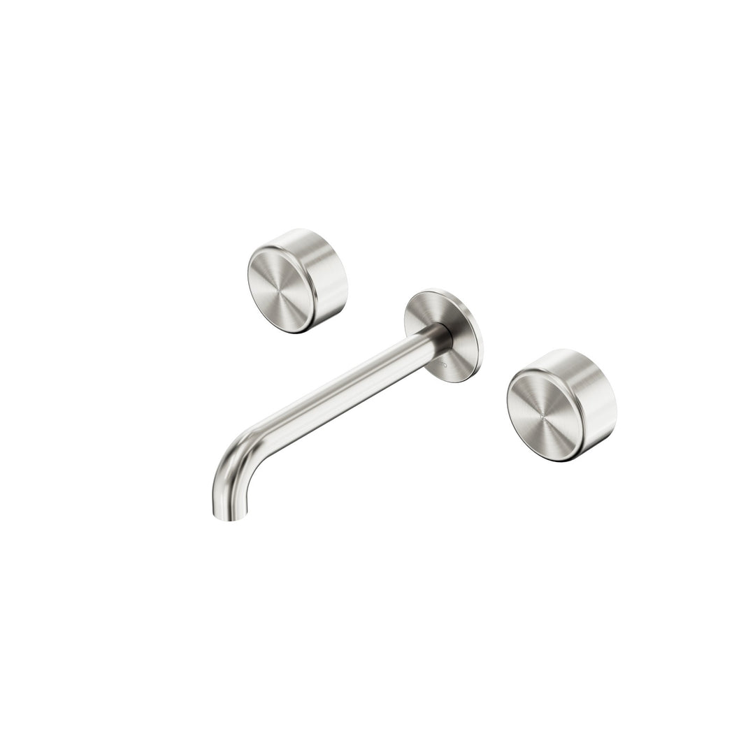 Nero Serenity Wall Basin Set 160/185/220mm - Metal Handle Brushed Nickel / 160mm