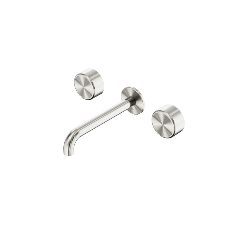 Nero Serenity Wall Basin Set 160/185/220mm - Metal Handle Brushed Nickel / 160mm