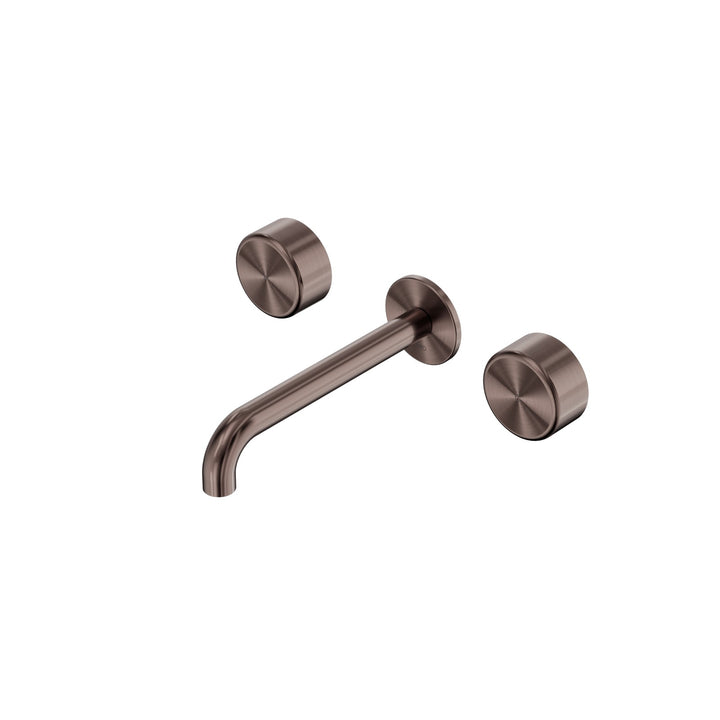 Nero Serenity Wall Basin Set 160/185/220mm - Metal Handle Brushed Bronze / 160mm