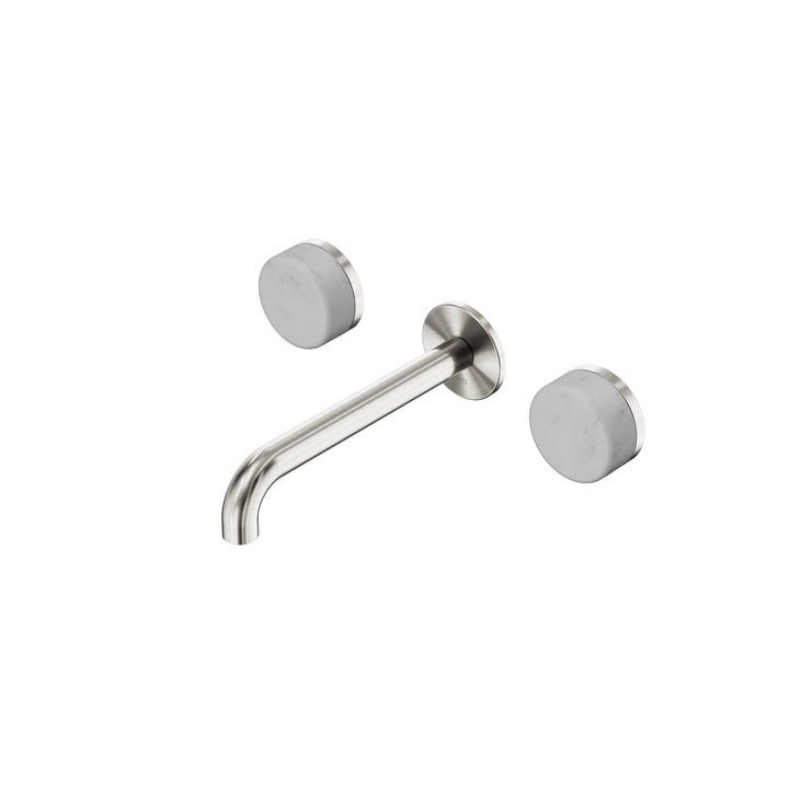 Nero Serenity Wall Basin Set 160/185/220mm - Carrara Handle Brushed Nickel / 185mm
