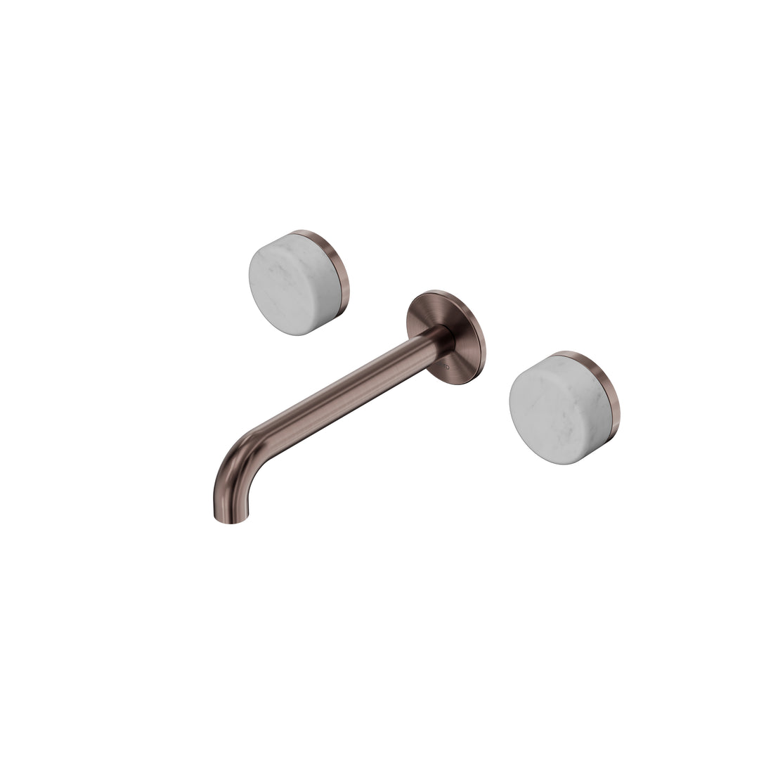Nero Serenity Wall Basin Set 160/185/220mm - Carrara Handle Brushed Bronze / 185mm